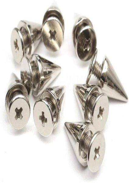 

tsunshine components 10mm silver color bullet cone spike and stud metal screw back for punk diy bracelet leathercraft tool8615129, Blue;slivery