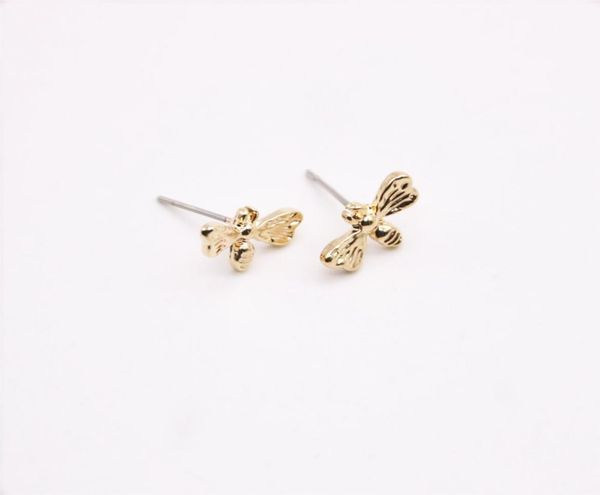 

fashion bee stud earrings exclusive cute insects new product suitable for men and women gold silver rose three color optional1907491, Golden;silver