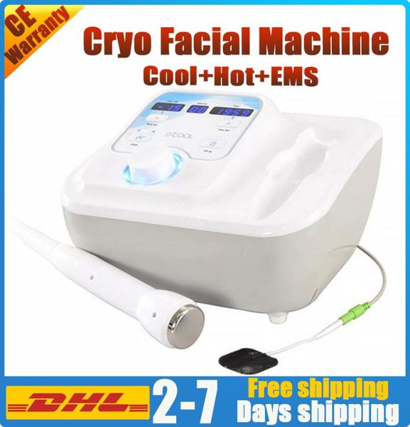 

3in1 cryo facial skin care heating ems d cool beauty machine electroporation mesotherapy skin rejuvenation cooling anti aging8085347, Black;white