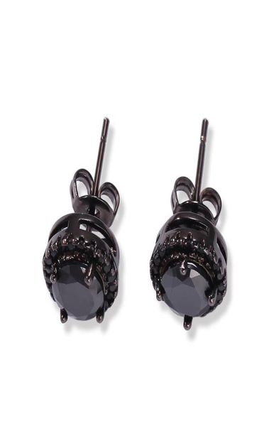 

hip hop men black silver cz round stud earrings for men women screw back trendy jewelry 9mmx9mm7897323, Golden;silver
