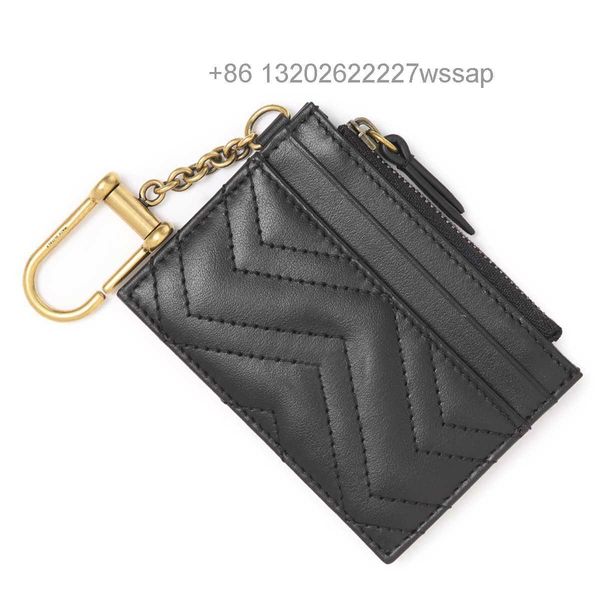 

marmont 627064 key chain card holder wallet 7a quality luxury coin purses gold with box women's mens designer compartments wallets hold, Red;blue