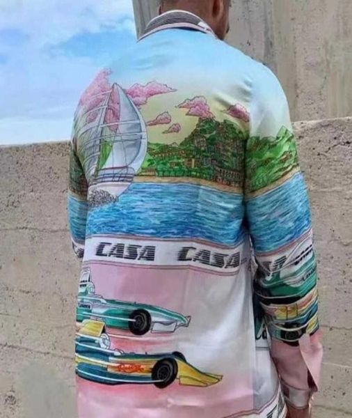 

casabblannca formula racer shirts man women fashion summer beach vacation long sleeve hawaii fzcs0117772481, White;black