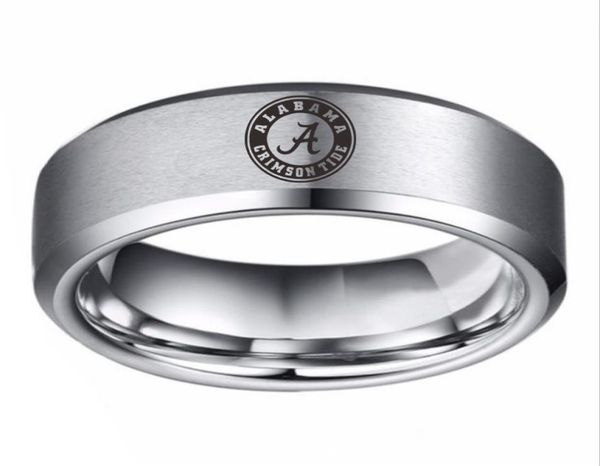 

alabama crimson tide whole stainless steel rings mix styles gifts for men women fashion jewelry party gifts wedding band brand6496109, Silver