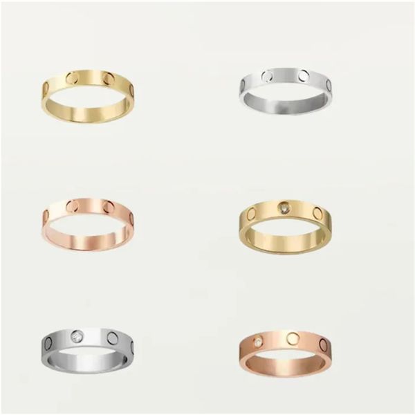 

18k gold love screw ring designer wedding rings for women stainlless steel plated silver classic mens jewelry fashion luxury lover rings acc, Slivery;golden