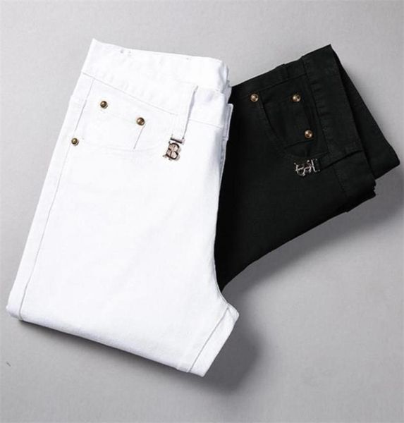 

men039s jeans spring and summer cotton slim elastic italy eagle casual business trousers male classic style denim pants8797082, Blue