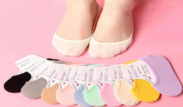 

casual cotton women invisible low cut ultrathin cotton boat socks nonslip no show candy color socks wholes1068170, Black;white