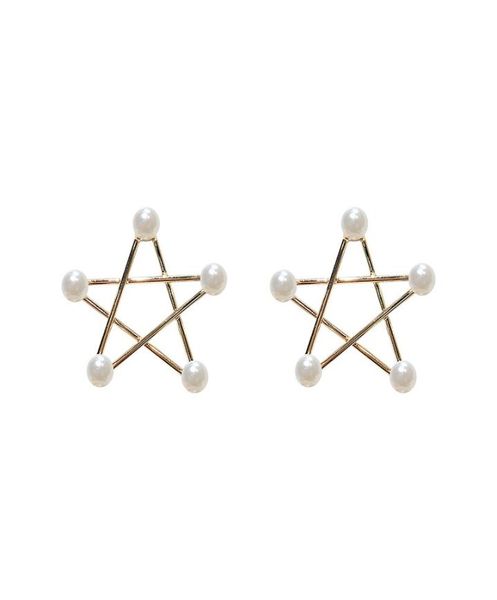 

vsc4 korean fashion earring s925 silver needles fivepointed star hanging earrings personality punk pearl jewelry female 20219969908