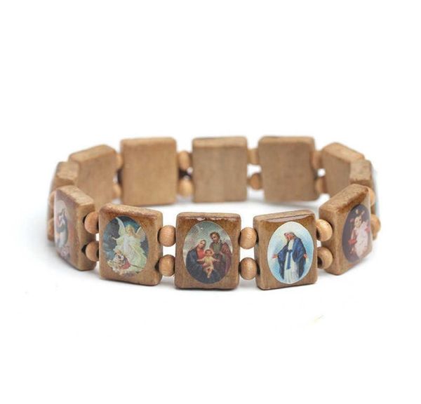 

natural wooden catholic jewelry christian jesus faith rosary bracelet religious jewelry2628248, Black