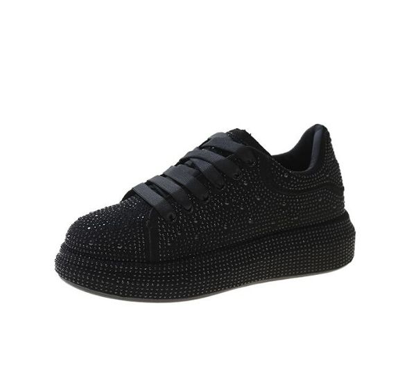 

women casual sneakers fashion dress shoes painted graffiti lace up sports shoes for women flat pu leather ladies running shoes, Black