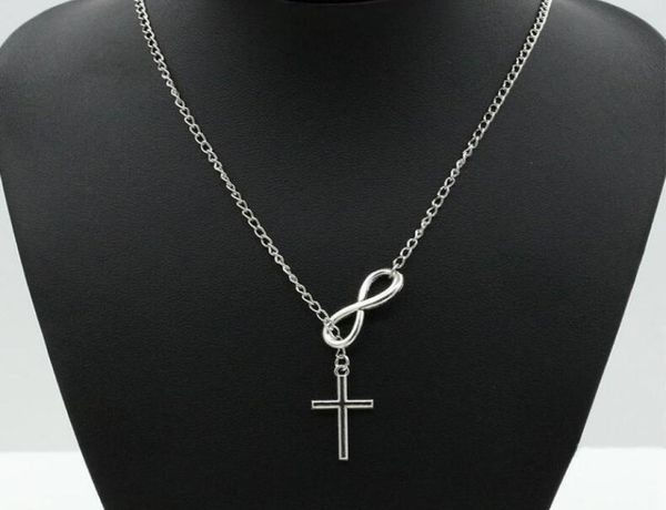 

infinity cross pendant necklaces wedding party event 925 silver plated chain elegant jewelry for women ladies in bulk1586819