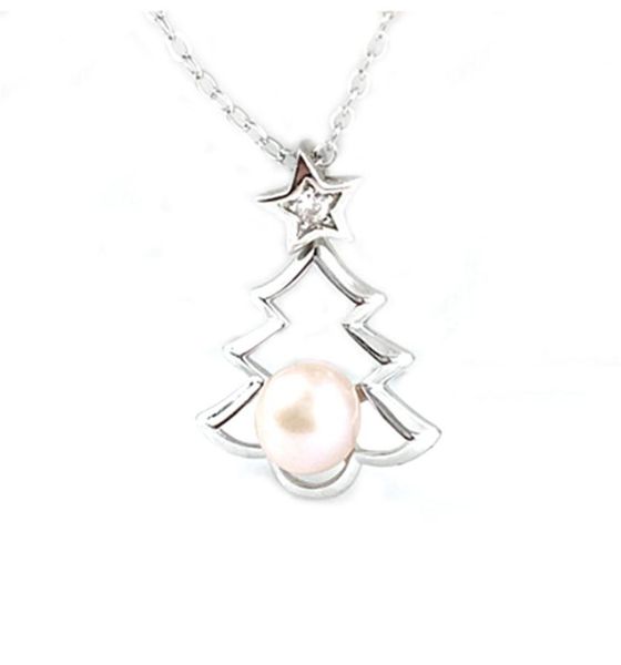 

solid 925 sterling silver pearl pendant necklace setting mounting base for women christmas tree semi mount women039s jewelry di6930890