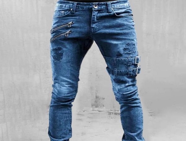 

men039s jeans men beauty excellent stretch trousers lightweight pencil5846667, Blue