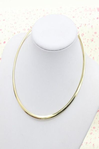 

chokers necklaces pendants drop delivery 2021 simple round circle torques for women ladies metal gold sier wire necklace 569 z24353284, Golden;silver
