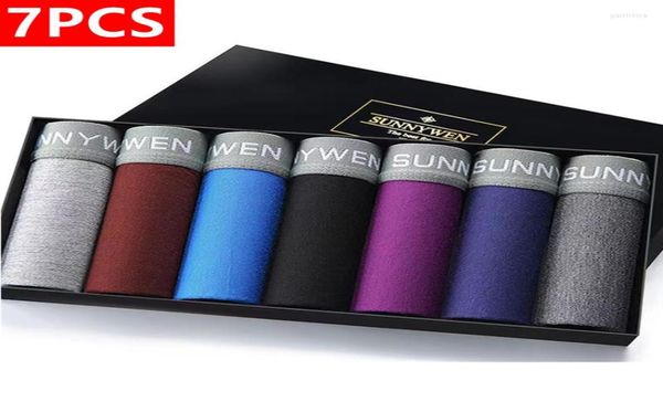 

underpants men underwear mid waist fashion simple large size breathable soft comfortable boxer set6236882, Black;white