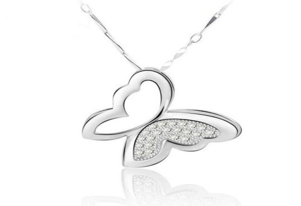 

925 sterling silver butterfly pendant necklace charms animal fashion bohemian jewelry exaggerated crystal pendant jewelry for wome1619879