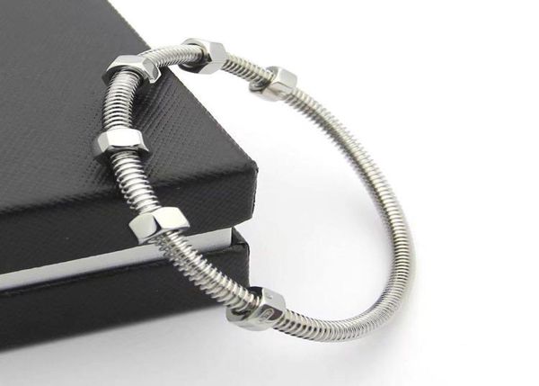 

stainless steel bangle screw bracelet fashion designer jewelry women bracelets iced out9179364, Black