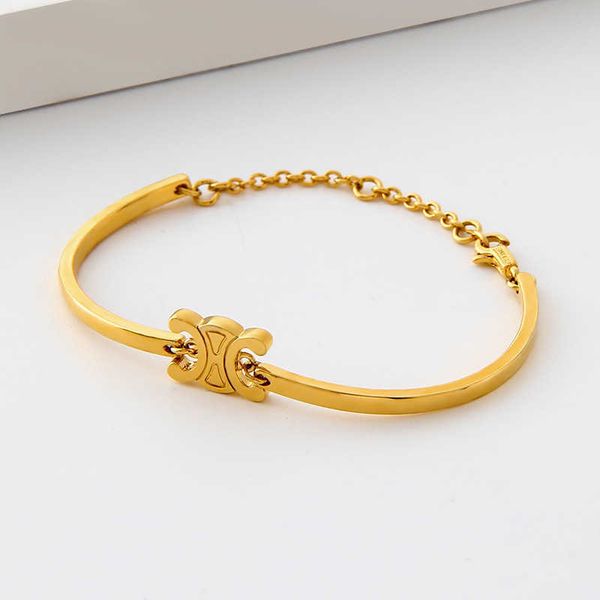 

wind new high color preservation copper plated 18k gold french style triumphal arch design bracelet, Golden;silver