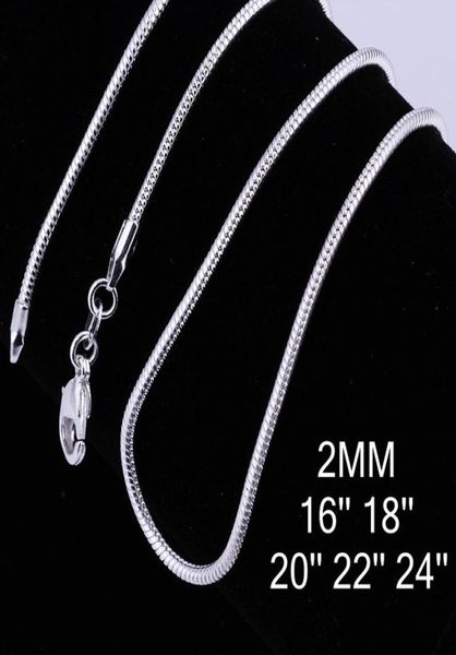 

fashion 925 sterling silver chain necklaces charm thin cable wide 2mm chain fit pendant jewelry8514595