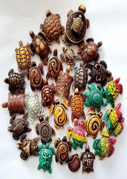 

30 pcs fashion keychains tortoise mixed color imitation yak bone turtles keyring250k1250508, Slivery;golden