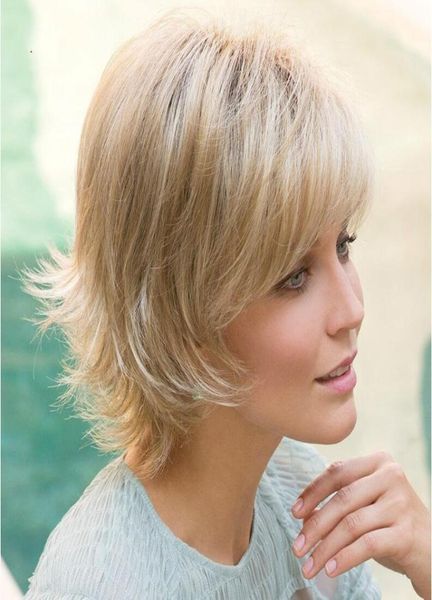 

available beauty style short curly wig for ladies natural blonde wigs soft waves hairdo women039s wigs full wigs heat resistant8048960, Black