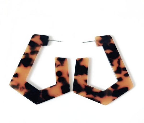 

geometric brown gray pink mixed resin sweet elegant stud earring lightweight popular earring jewelry3895883, Golden;silver