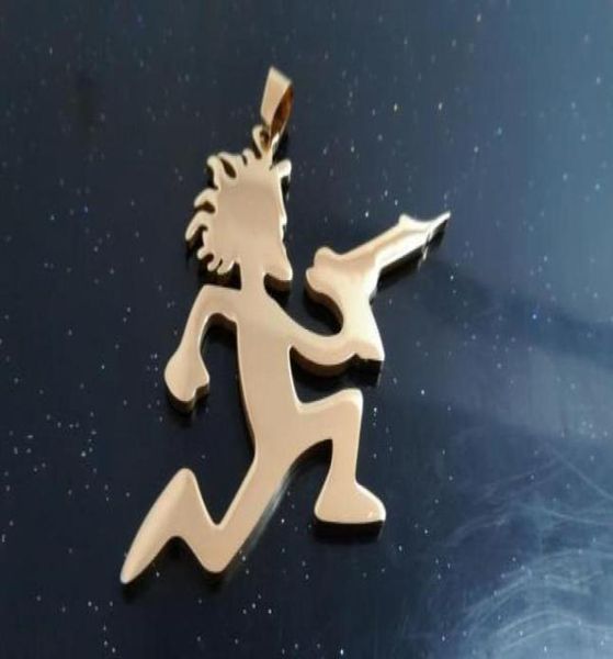 

18k gold large stainess steel psychopathic charm icp hatchet man girl pendant juggalo christma gift3123182, Silver