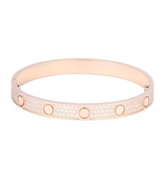 

2022 titanium steel 3 row full diamond bracelet fashion women men chirstmas bangle bracelets distance jewelry gift with gift box4635277, Black
