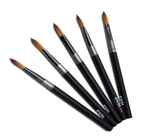

eval professional black acrylic nail brush kolinsky sable hair powder round paint art supplies 2106302577583, Yellow