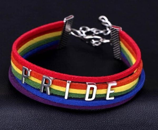 

selling handmade pride charm heart brainded brancelet rainbow gay pride bracelet lesbian bracelet3119505, Golden;silver