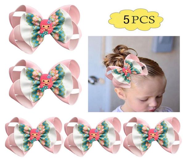 

5pcs 455039039 pastel mermaid mermaid princess bow sparkle hair bow inspired girl hair accessories3935986, Slivery;white