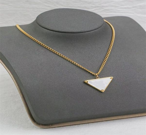 

fashion charm necklace pendant necklaces for man woman punk style inverted triangle charms chain luxury brand jewelry couple 7134241, Golden;silver