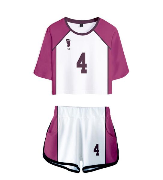 

anime haikyuu cosplay costume shiratorizawa academy ushijima wakatoshi tendo satori tracksuit women two piece set and shorts6967592, Black