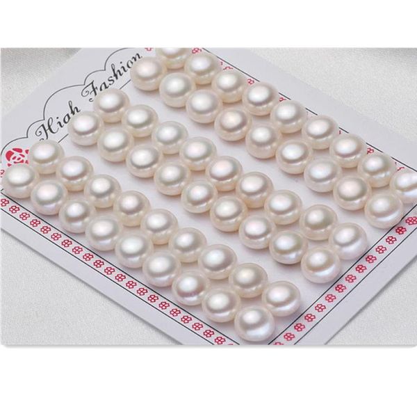 

white natural freshwater pearl cabochons flat back half drilled loose pearls 6mm10mm white pearls whole for diy2626671