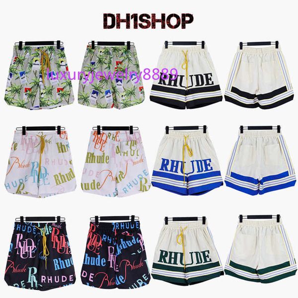 

mens shorts craftsmanship summer street fashion designers mens sports rhude shorts loose mesh cloth ventilate beach pants us size s-xl, White;black