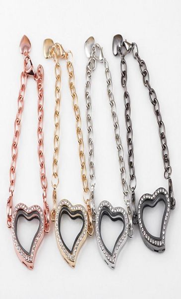 

10pcslot 4colors 30mm heat locket bracelet magnetic glass living floating locket bangle for women fashion jewelrys6488316, Golden;silver