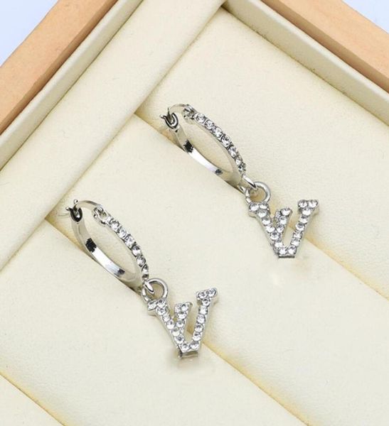

designers womens brand designer earrings ear stud crystal women elegance temperament simple ladies wedding party jewelry gift acce9344689, Golden;silver