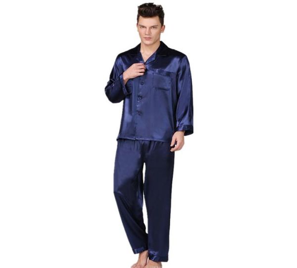 

men039s stain silk pajama set men pajamas silk sleepwear men modern style soft cozy satin nightgown men summer2696186, Black;brown