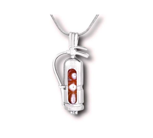 

18kgp fire extinguisher locket cage pendant finding can hold pearl gem beads bracelet charm pendant necklace fitting3347095, Silver