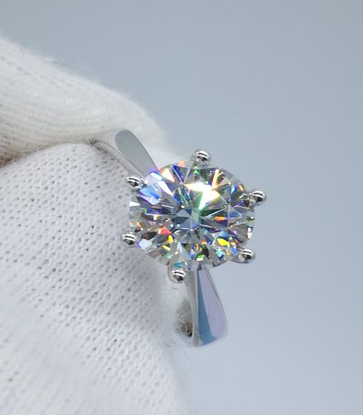 

classic 6 prongs setting white 9k14k18k gold moissanite engagement wedding ring with certificate3239457, Slivery;golden