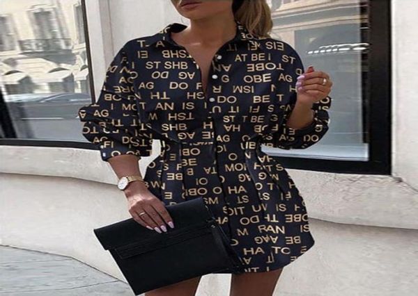 

designer dresses woman for party lettered loose shirt dress female summer fashion long sleeve shirt skirt2702600, Black;gray