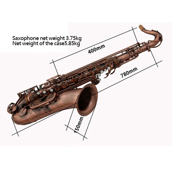 

advanced professional bb red antique tenor saxophone sax