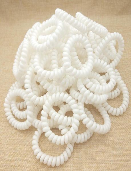 

whole 100pcs women girls size 5cm white plastic hair bands elastic rubber telephone wire ties rope accessory5994480, Golden;silver