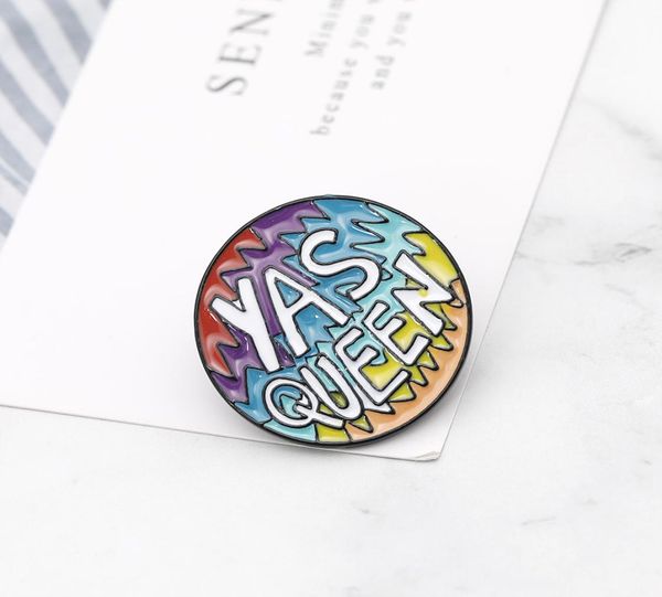 

cartoon badges letter yas queen brooches for women men creative rainbow coloful pins jewelry enamel pin backpack bag accessories4423186, Gray