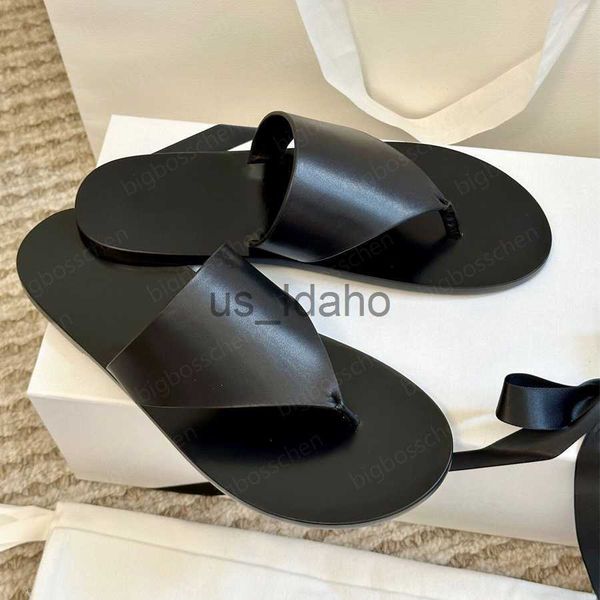 

designer the row sandals french lady leather toe clip square kitten heel luxury casual comfortable outdoor party slippers 50nf, Black