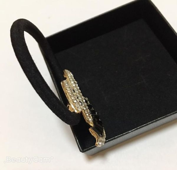 

fashion crystal black diamond alloy hair ring rubber bands head rope hairpins headwear jewelry accessories vip gifts3437760, Pink