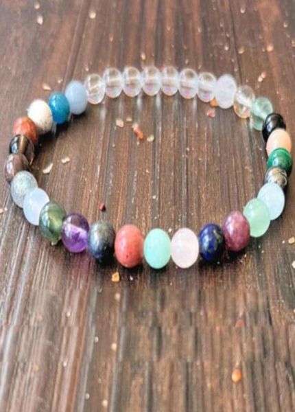 

mg1622 strand fashion womens 6 mm crown chakra wrist malas healing balance yoga bracelet clear quartz gemstone mix yoga mala jewel7474259, Black