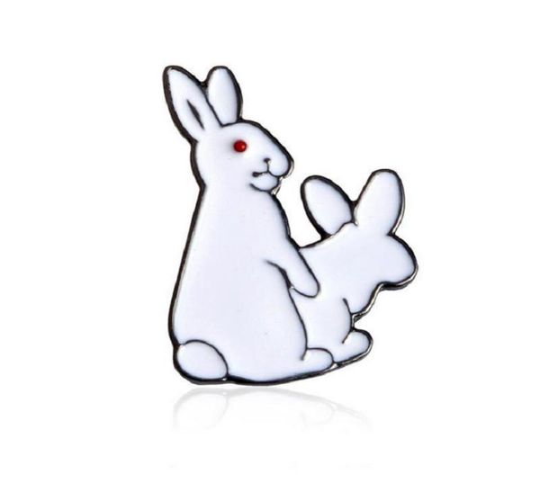 

two white rabbits cute personality badge special enamel creative brooch jewels gift for girls children pins5937017, Gray