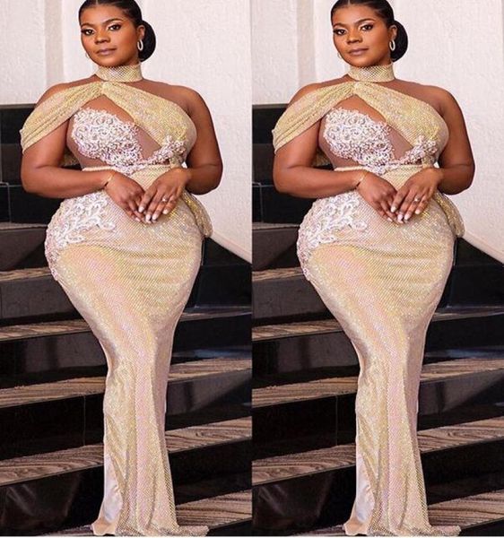 

2021 plus size arabic aso ebi gold sparkly prom dresses lace beaded sheath evening formal party second reception gowns dress 1976358, Black