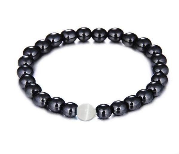 

new magnetic hematite bracelet stone bead string wristband bangle cuff for women men power healthy fashion jewelry3500147, Black