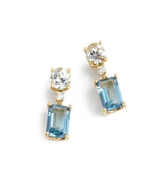 

geometric fashion jewelry white round light blue square cubic zirconia cz drop charm earrings 925 sterling silver for women3273280, Golden;silver